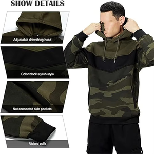Stylish Unisex Oversized Pullover Streetwear Fleece Puff Printing Eco-Friendly Lined Sweatshirt Wholesale Custom Color Block - Product Image 5