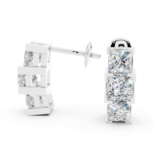 Pendientes de gota de diamante cultivado en laboratorio de corte princesa de oro blanco joyería fina para mujeres proveedor al por mayor - Product Image 4