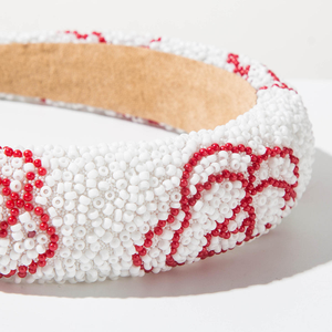 Nouveau bandeau fait main brodé de perles, design de niche vintage de luxe, bandeaux haut de gamme, large côté polyvalent, accessoire pour cheveux - Product Image 4