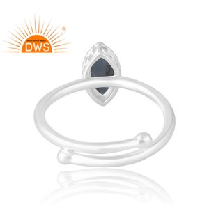 Anillo de piedras preciosas de cianita Natural de Plata de Ley 925, joyería personalizada para mujer, regalo para ella - Product Image 2