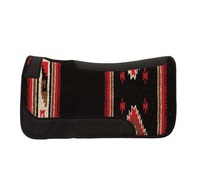 En gros Tapis de selle Western Navajo en laine tissée avec empiècement en cuir, dessous en feutre et fourrure, 32x32, tailles personnalisées disponibles, doux en polaire