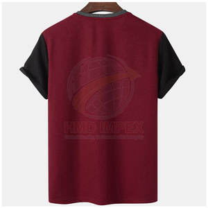 T-shirt 100% coton de haute qualité pour hommes Motif solide personnalisé en tenue décontractée anti-rides légère en couleur personnalisée - Product Image 2