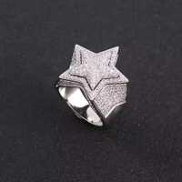 Bague de luxe Hip Hop personnalisable en argent sterling 925 avec moissanite VVS de laboratoire, motif étoile tendance, pour homme/unisexe, cadeau de fête