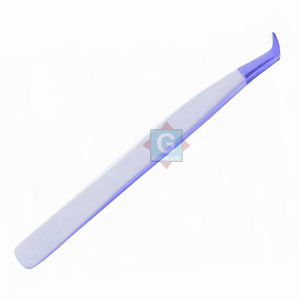 Pinzas de pestañas personalizadas con agarre de diamante Pinzas de pestañas con punta de fibra curva de acero inoxidable sostenible - Product Image 2