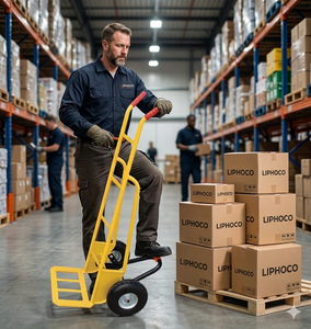 Easy Tilt Hand <b>Trolley</b> Pneumatic Wheels 200kg Capacity Warehouse Dolly LIPHOCO LP02 Steel Made Vietnam ISO Certified OEM High - Product Image 1