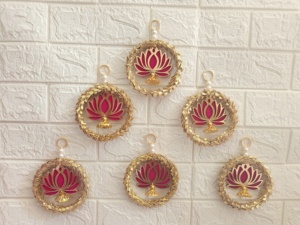 Kaleera brazalete pequeño colgante decoración del hogar colgantes de loto inauguración de la casa decoración de la boda telón de fondo Diwali templo Toran Bandarwar - Product Image 2