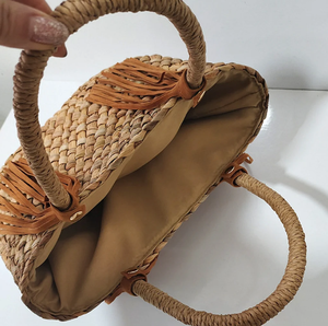 2023 nouvelle tendance correspondant sac à main tissé à la main sacs de paille personnalisés dames épaule paille sacs à main produits en gros - Product Image 3