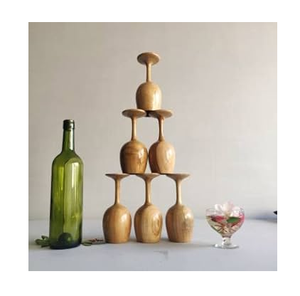 Verre à vin en bois de vente chaude avec le dernier design verre à bière dîners utilisé verre en bois poli miroir - Product Image 1