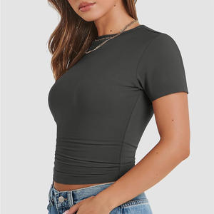 เสื้อโยคะออกกำลังกายสำหรับผู้หญิงผ้าระบายอากาศและมีสไตล์สำหรับแบรนด์ส่วนตัวและพิมพ์ลายปัก - Product Image 4