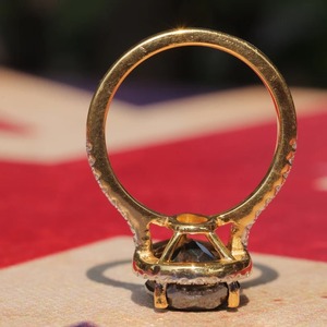 Hermoso anillo de compromiso de diamante de moissanita con corte de pera negra, joyería personalizada, corte excelente, el mejor regalo para hombres y mujeres - Product Image 1