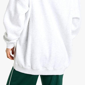 Sudadera de cuello en V con hombros caídos Lisa personalizada para mujer, sudadera de algodón de lana de alta calidad, jersey de gran tamaño, Sudadera de cuello redondo - Product Image 3