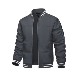 บอมเบอร์แจ็คเก็ตผู้ชายเสื้อกันลมแขนยาวเสื้อแจ็กเก็ตคอวีผ้าฝ้ายโพลีเอสเตอร์เป็นมิตรต่อสิ่งแวดล้อมใส่ฤดูใบไม้ร่วงออกแบบโลโก้ได้ตามต้องการ - Product Image 2