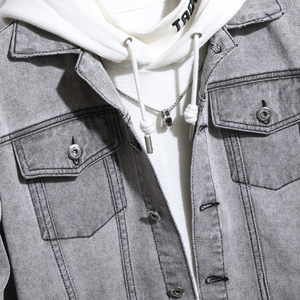 Veste en jean à manches longues de haute qualité pour hommes, délavage à l'acide, veste en jean vintage surdimensionnée pour hommes - Product Image 5