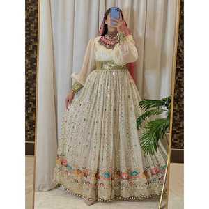 Vestido Tribal Étnico Vintage Kuchi, Transpirable, Hecho en Pakistán, Ropa de Fiesta, Transpirable, Estilo Pathani, Tradicional, Multicolor - Product Image 3