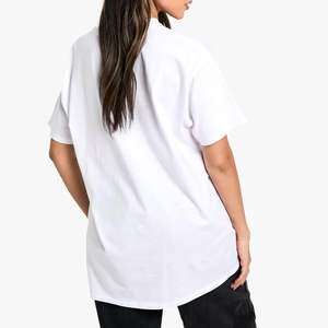 T-shirts en coton blancs surdimensionnés personnalisés avec logo pour femmes, manches courtes, hauts pour femmes, service OEM - Product Image 3