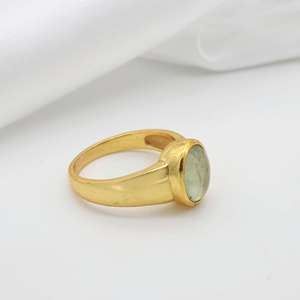 Moss Agate Brass <b>Ring</b> 18k <b>Gold</b> Plated Vintage Band Wholesale <b>Ring</b> for women - Product Image 4