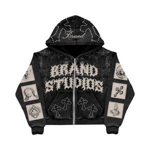 Sudadera con capucha de gran tamaño de invierno para hombre, cálida, ecológica, a prueba de viento, transpirable, estilo de calle con diseño personalizado y bolsillo - Product Image 2