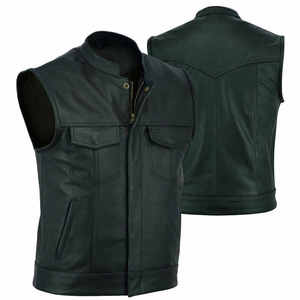 Chaqueta de cuero sin mangas para hombre, chaleco de PU de otoño, abrigo Retro informal de talla grande para hombre, ropa de trabajo, chaleco de cuero de tendencia - Product Image 6