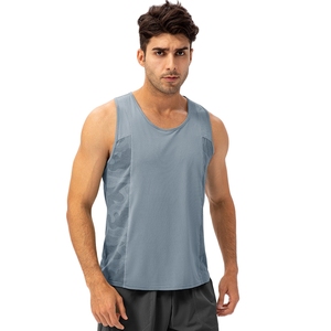 Chemises de sport pour hommes à séchage rapide et respirantes à haute élasticité Entraînement physique Course en plein air Débardeurs pour hommes à bras tombants - Product Image 1