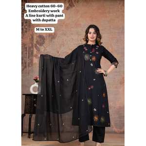 Conjunto de traje Anarkali premium para mujer, línea A, con diseño de bordado floral, ropa festiva para bodas, conjunto de traje tradicional indio al por mayor - Product Image 1