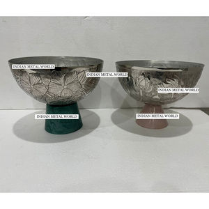 Exclusive Quality Hammered Silver Metal <b>Chocolate</b> Bowl Modern Design Table Top Sweets Desserts <b>Wedding</b> <b>Chocolate</b> Display On-Sale - Product Image 2