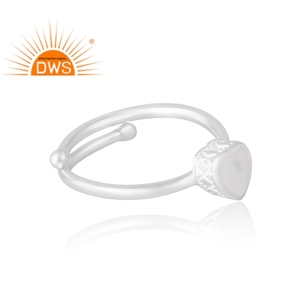 แหวนพลอย925รูปพระจันทร์สีรุ้งธรรมชาติสำหรับผู้หญิงเป็นของขวัญ - Product Image 4