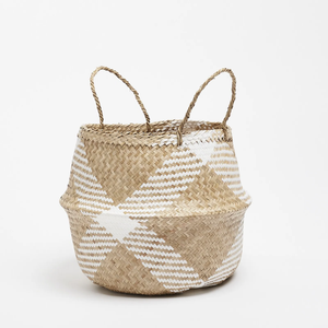 Seagrass <b>Basket</b> Handwoven <b>Basket</b> <b>With</b> <b>Handles</b> Plant Basin Cover Handicraft Custom Size Vietnam Manufacturer - Product Image 1