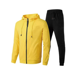 Conjunto de chándal con capucha y cremallera transpirable personalizado para hombre, chaqueta reversible, pantalones superiores, chándal, conjunto de 2 piezas con logotipo frontal - Product Image 2