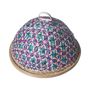 Plateau de stockage des aliments en bambou tissé à la main écologique avec couvercle Motif unique pour une utilisation d'accessoires de cuisine ou de salle de bain - Product Image 4