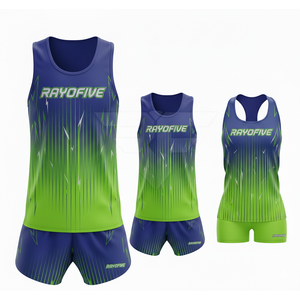 Uniforme de Atletismo de Alta Calidad a Precio Económico y MOQ Bajo, 100% Poliéster, Ligero, Transpirable y Antibacteriano en Venta - Product Image 1
