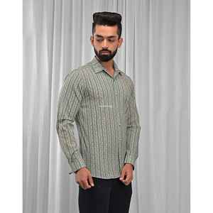 Men's Casual Floral Printed Cotton <b>Shirt</b> with Stand Collar Full Sleeves ODM Supply Woven Poplin Oxford Fabric <b>Patchwork</b> Pattern - Product Image 4