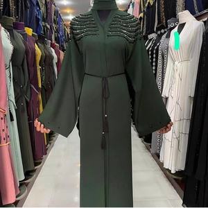 Caftán musulmán tradicional de Dubái 2022, hermoso diseño marroquí negro con trabajo manual, caftán Abaya - Product Image 2