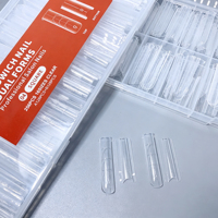 256 Formes Réutilisables Transparentes Longues Stiletto pour Extension d'Ongles en Polygel et Gel Constructeur