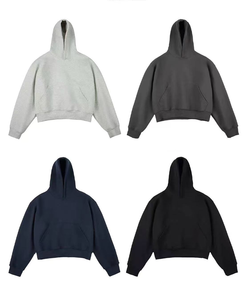 Pull à capuche zippé en coton de haute qualité, à séchage rapide, avec logo personnalisé brodé, contraste de couleurs, sans cordon, vente en gros, hiver 2025 - Product Image 5