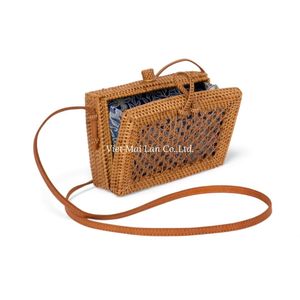 Bolso de Hombro de Ratán, Bolso Tejido a Mano con Fibra Natural para Mujer, Estilo Diario, de Vietnam - Product Image 2