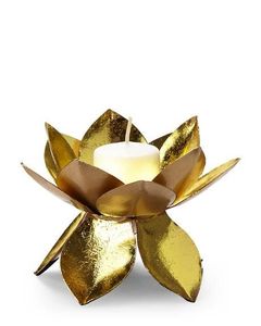 Soporte de luz de té de loto Soporte de vela dorado Soporte de luz de té para Diwali Nuevo Metal dorado Diseño de loto Luz de té Decoración de oficina en casa - Product Image 4