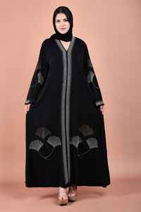 Ropa musulmana tradicional de mujer modesta elegante islámica hermosa mano para trabajar Fit Abaya estilo Dubai-accesorio incluido - Product Image 5