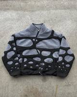 Veste réversible en polaire sherpa noire vieillie, personnalisée OEM, unisexe, épaisse, hiver, imprimé animal, écologique, respirante