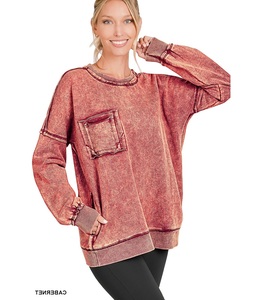 Top Tendance Nouvelle conception coton coréen vêtements d'hiver sweat-shirt bon marché à vendre sweat-shirt lavé à l'acide de qualité supérieure - Product Image 1