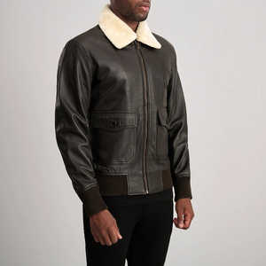 Blouson aviateur en cuir léger et élégant de luxe pour hommes vêtements d'extérieur respirants en demande veste à la mode avec logo personnalisé - Product Image 3
