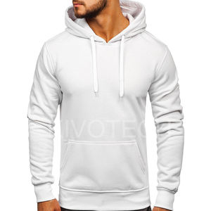 Sweats à capuche décontractés de sports de plein air de couleur unie d'automne et d'hiver pour hommes - Product Image 3