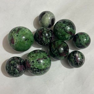 Natural Ruby Zoisite <b>Crystal</b> Polished High Grade <b>Ball</b> Sphere Red Green Treasure Minerals Reiki Energy Healing Room Decorate - Product Image 1