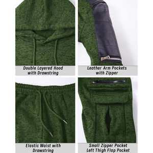 Conjunto Deportivo Informal con Capucha para Hombre, de Invierno, Dos Piezas, Pantalones Deportivos, Mezcla de Poliéster/Algodón - Product Image 6