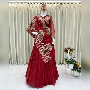 Designer Party Wear Lehenga Choli Georgette Embroidered Bridal Lehenga with <b>Shrug</b> Ready to Ship Indian Wedding - Product Image 4