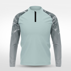 Chemises de sport légères à manches longues à fermeture éclair sur le devant pour hommes, imprimées et réversibles, respirantes et performantes pour l'entraînement et la course à pied - Product Image 5