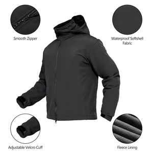 Latest Eco-Friendly Canvas <b>Reflective</b> Design Outdoor Waterproof Windbreaker Custom Hooded <b>Jacket</b> for <b>Men</b> 2025 High Street - Product Image 2