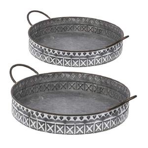 Fresh Arrival Home Kitchen <b>Supplies</b> Iron Handle Rectangular Galvanized Serving Tray <b>Hotels</b> <b>Restaurants</b> Serving Tray - Product Image 2