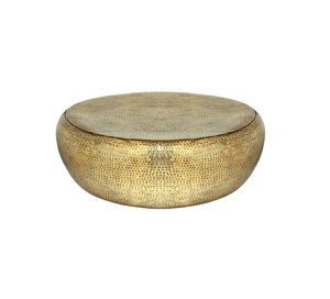 2025 Modern Nordic Design Gold-Colored Aluminium Hammered Coffee <b>Table</b> Wooden Set Dining Home <b>Kitchen</b> Bedroom Featuring Glass - Product Image 2