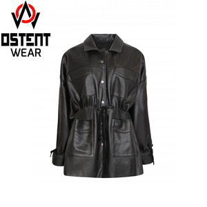 Vestes en cuir pour hommes de qualité supérieure, sur mesure, vente en gros, mode de rue, couleur noire, col montant, fermeture éclair - Product Image 1