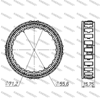 SGZF03 Sprag pour Borg Warner Chrysler ZF Industrial 11" Industrial A999 4HP22; 4HP24; 5HP30 BW 11" Industrial
